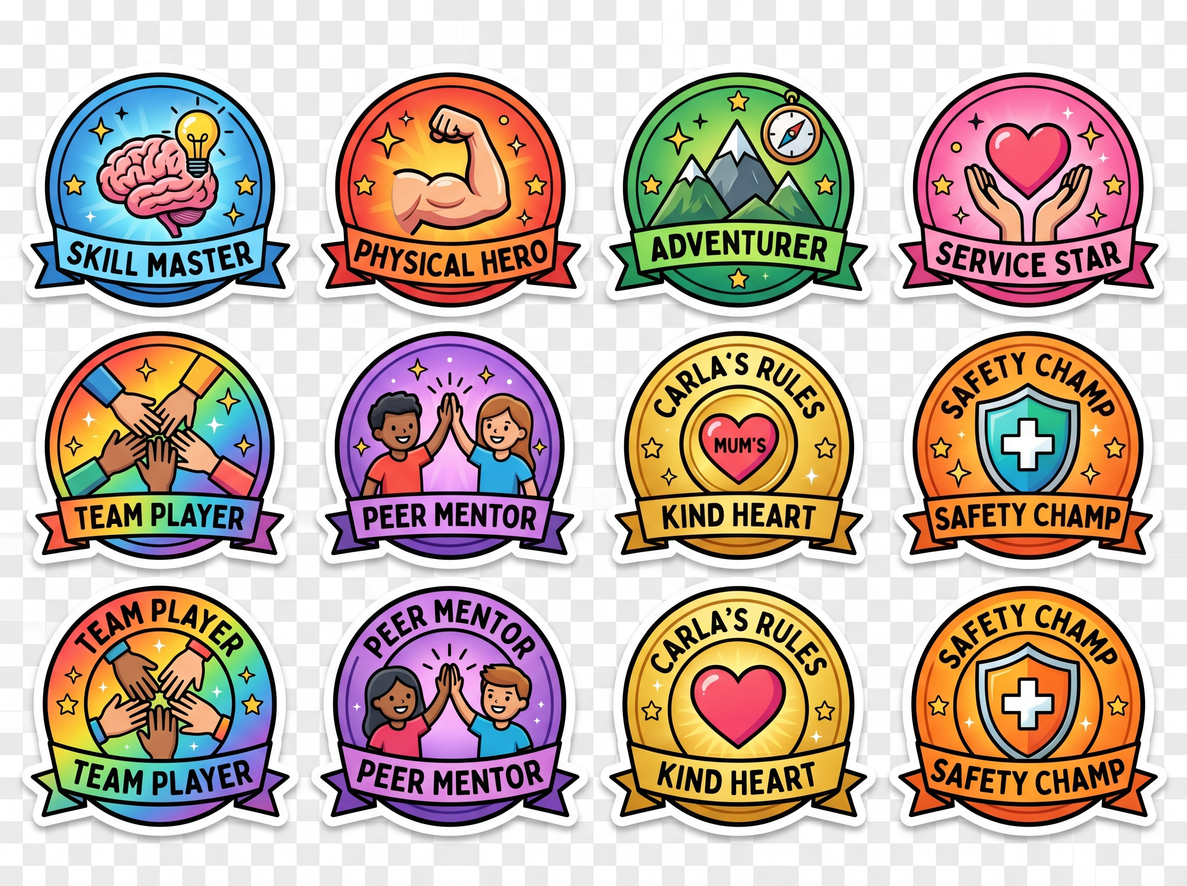All 8 Fab 5 badges